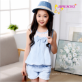 wholesales korea style cotton cowboy jumpsuit girls siamese pants for girl